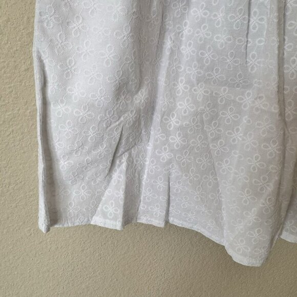 Next Beach Cover Up Kaftan Size Small White Red Floral Embroidered Print - Picture 3 of 7